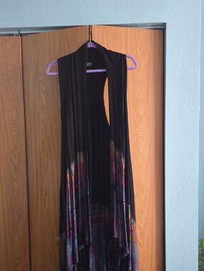 Kathmandu Black Maxi Dress with Multicolor Hem